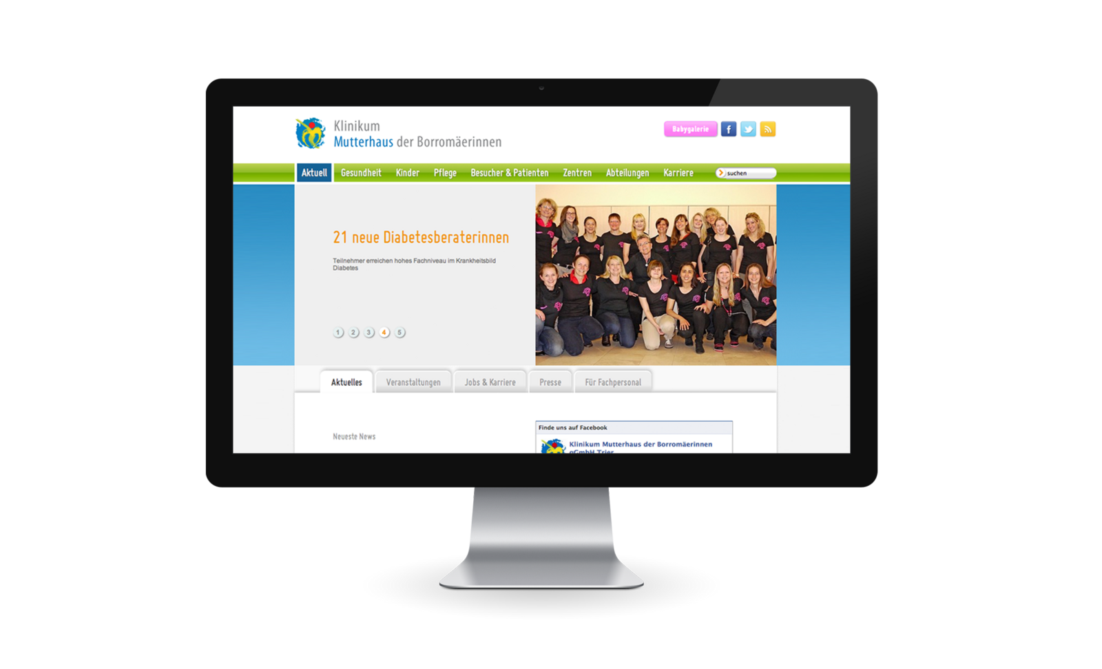 Webseite Klinikum Mutterhaus der Borromäerinnen