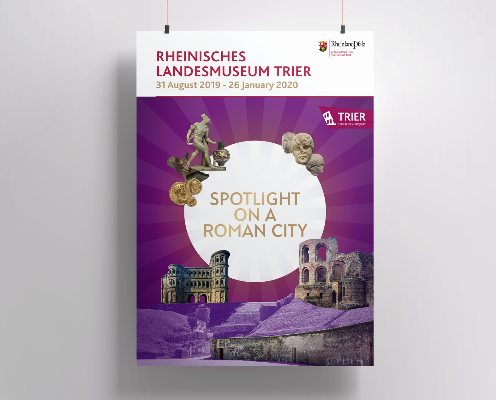 Plakat für die Ausstellung "SPOT AN!" des Rheinischen Landesmuseums